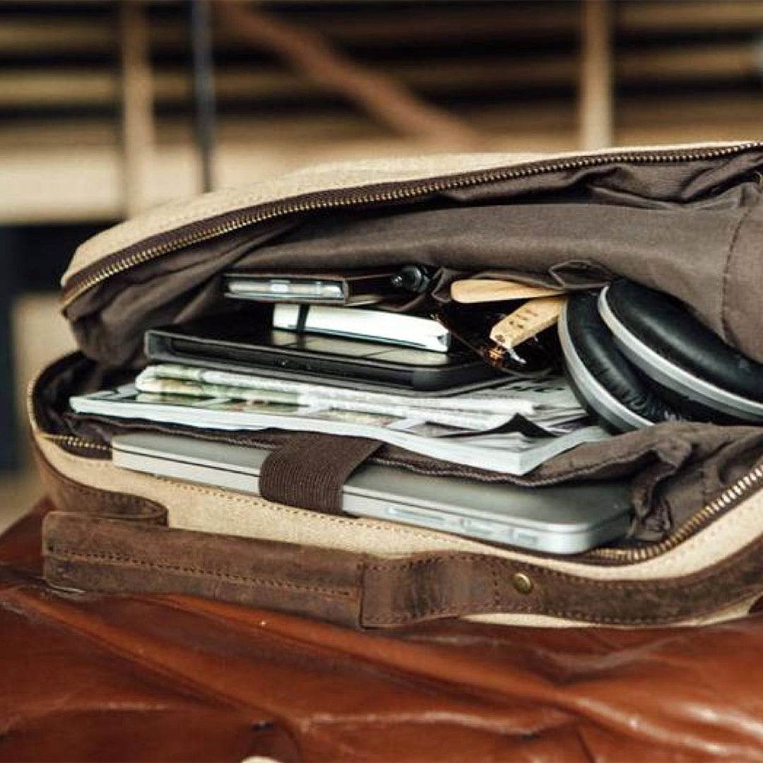 Mochila BP 113 Notebook 15.6" em Lona e Couro BAGYPACK