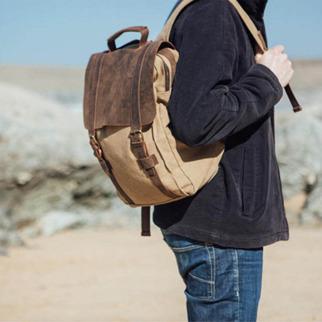 Mochila BP 113 Notebook 15.6" em Lona e Couro BAGYPACK