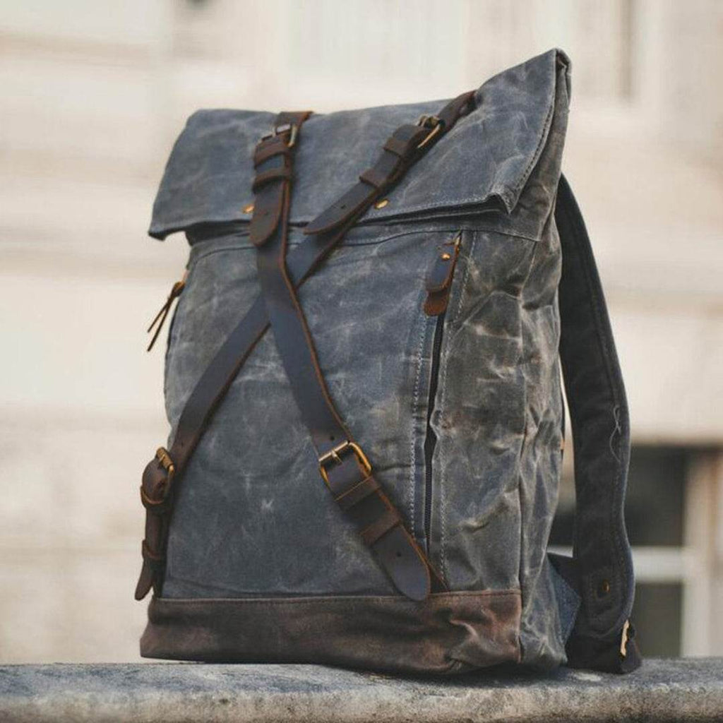 Mochila BP 115 Notebook 15.6" Roll-Top em Lona Couro BAGYPACK