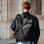 Mochila BP 115 Notebook 15.6" Roll-Top em Lona Couro BAGYPACK