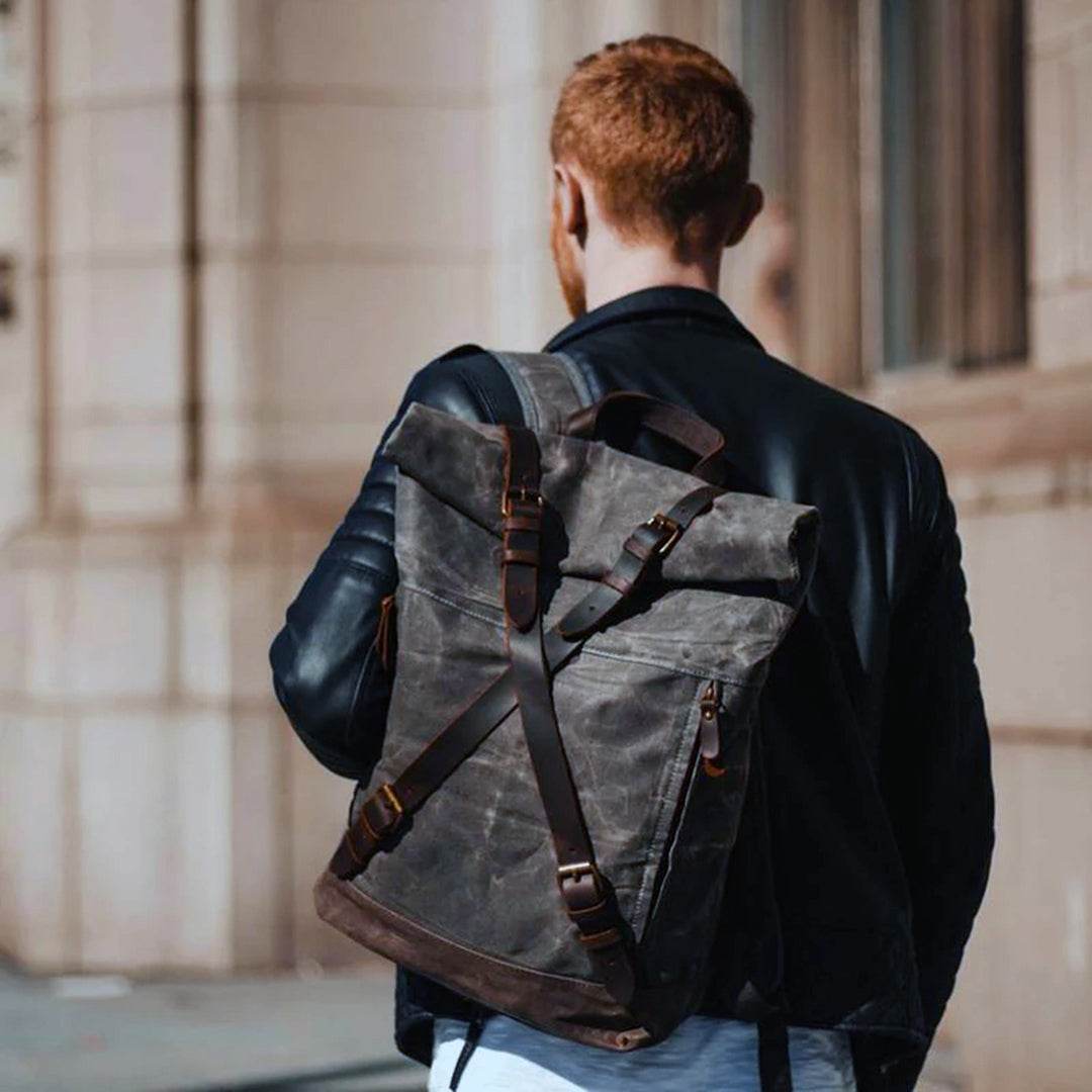 Mochila BP 115 Notebook 15.6" Roll-Top em Lona Couro BAGYPACK