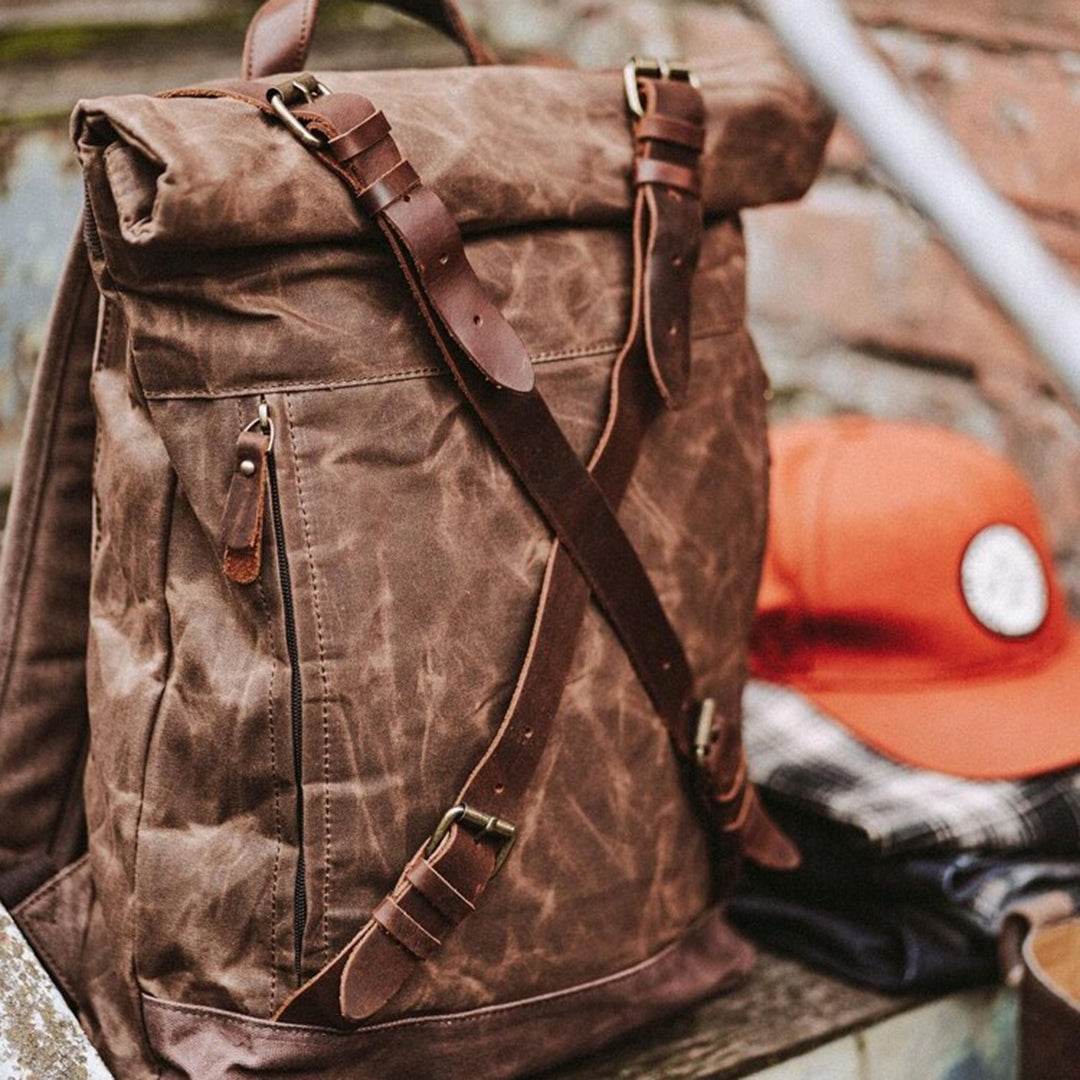 Mochila BP 115 Notebook 15.6" Roll-Top em Lona Couro BAGYPACK