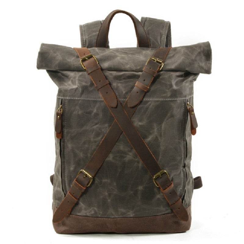 Mochila BP 115 Notebook 15.6" Roll-Top em Lona Couro BAGYPACK