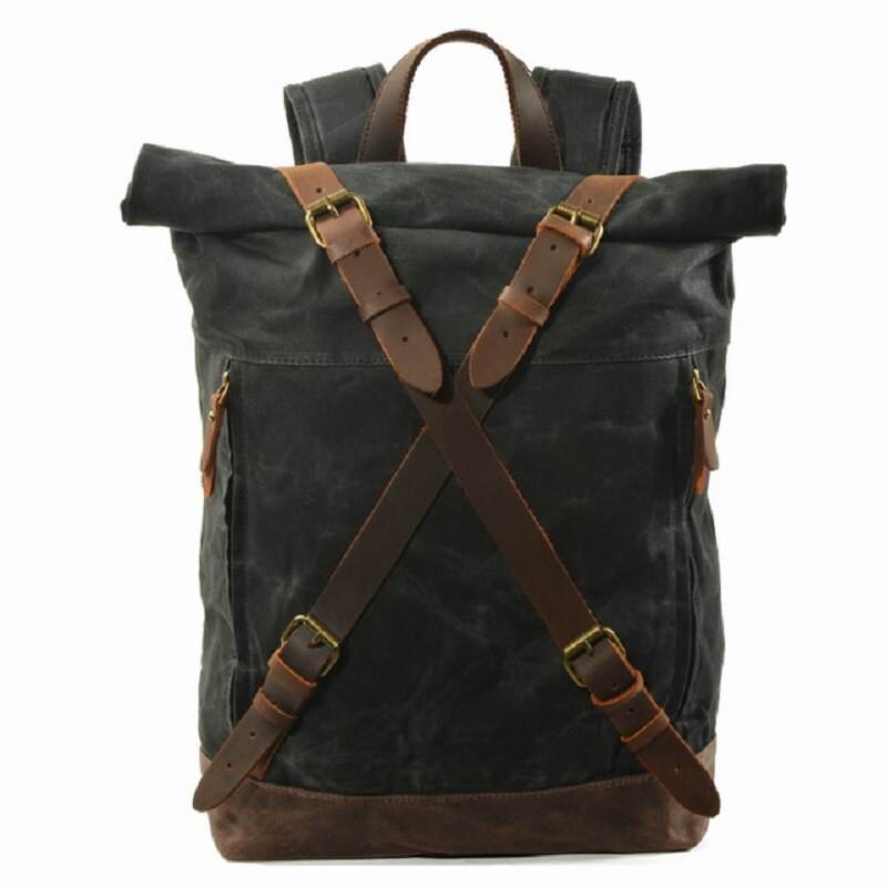 Mochila BP 115 Notebook 15.6" Roll-Top em Lona Couro BAGYPACK