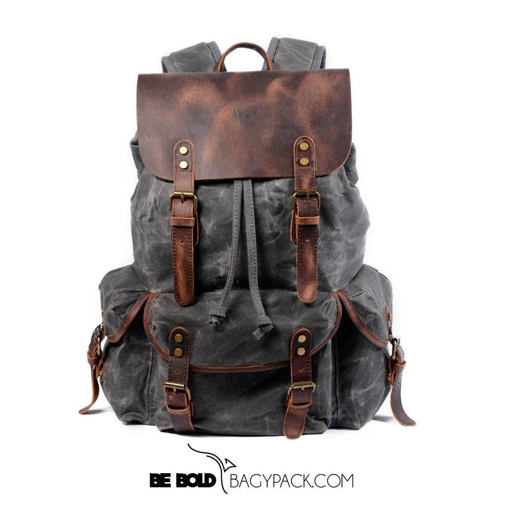 Mochila BP 122 Lona+Couro Notebook 15.6". Grande Capacidade BAGYPACK
