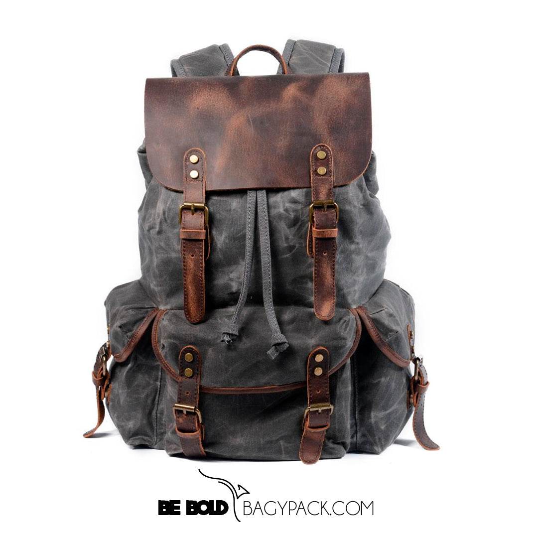Mochila BP 122 Lona+Couro Notebook 15.6". Grande Capacidade BAGYPACK