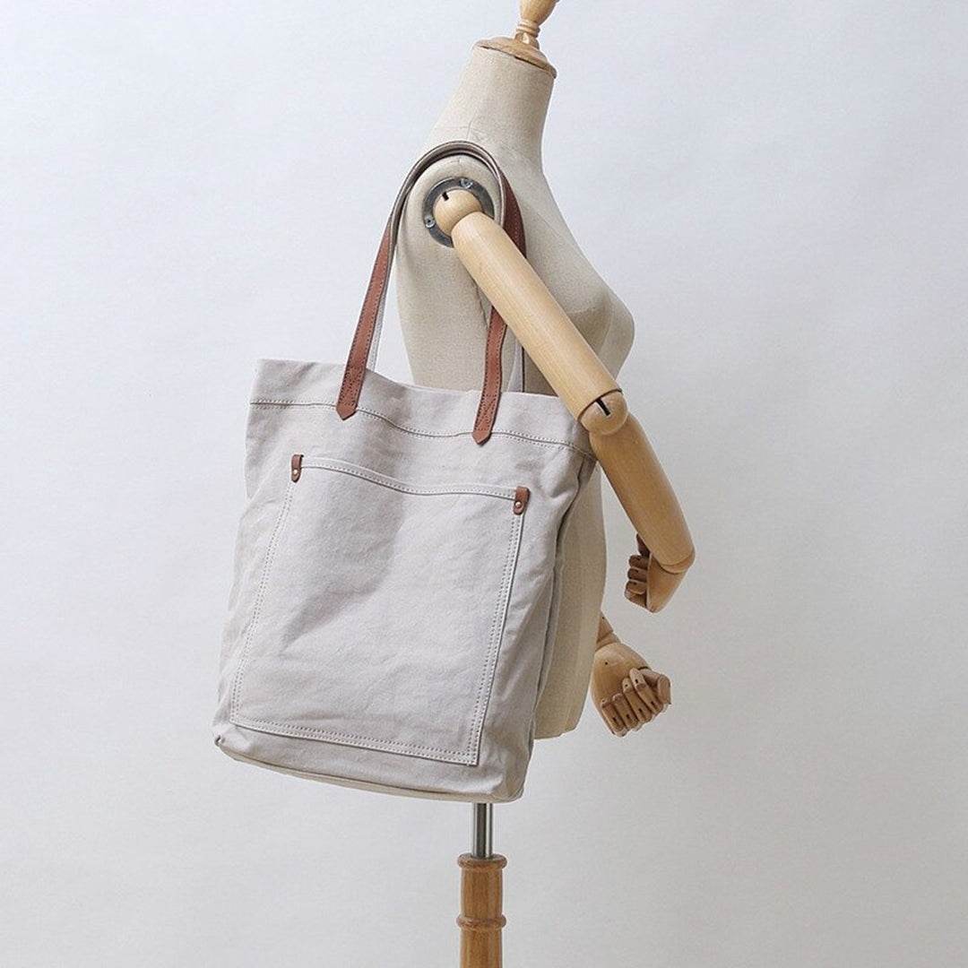 Tote Bag BP 204 em Lona e Couro. Bolsa Ombro Espaçosa BAGYPACK