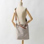 Tote Bag BP 204 em Lona e Couro. Bolsa Ombro Espaçosa BAGYPACK