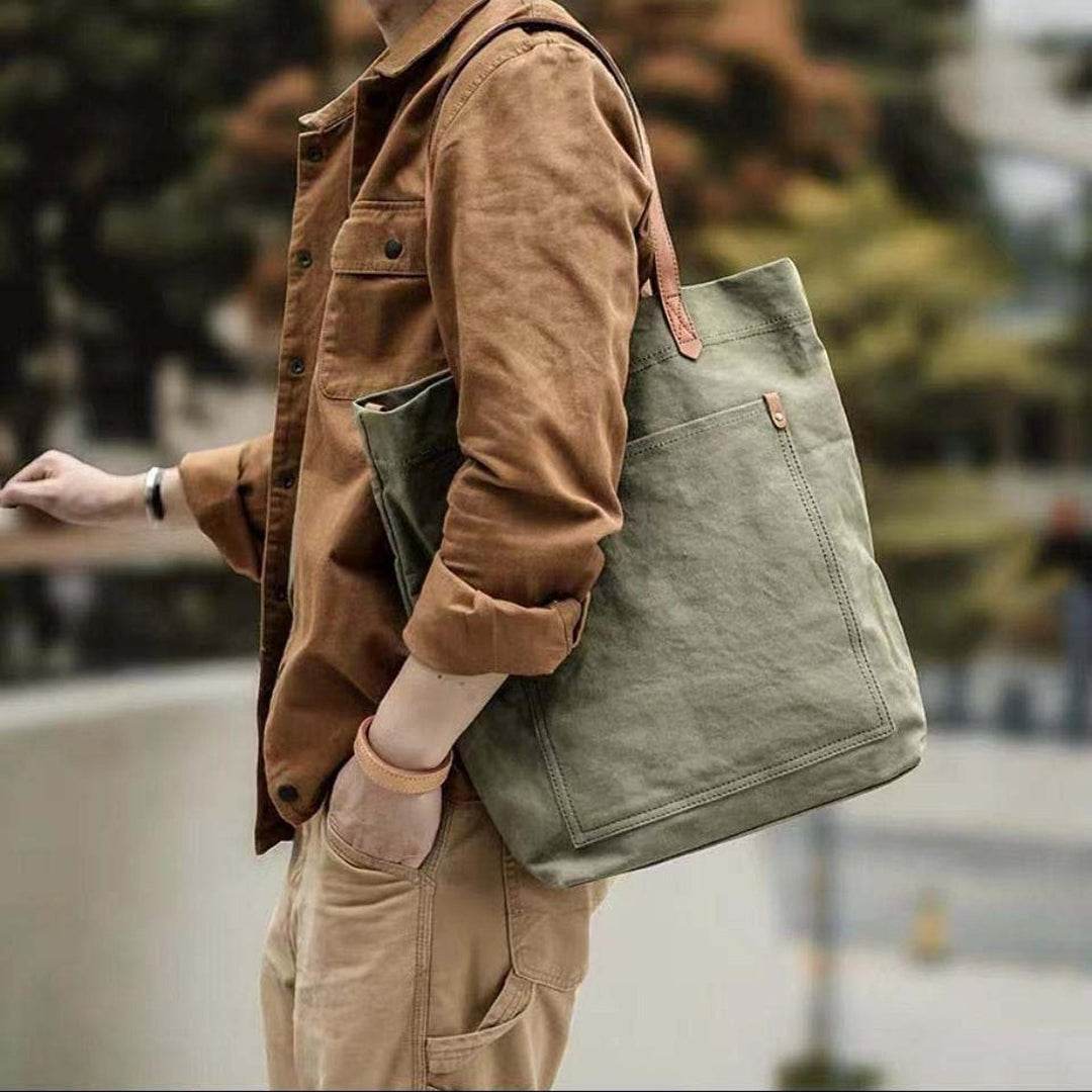 Tote Bag BP 204 em Lona e Couro. Bolsa Ombro Espaçosa BAGYPACK
