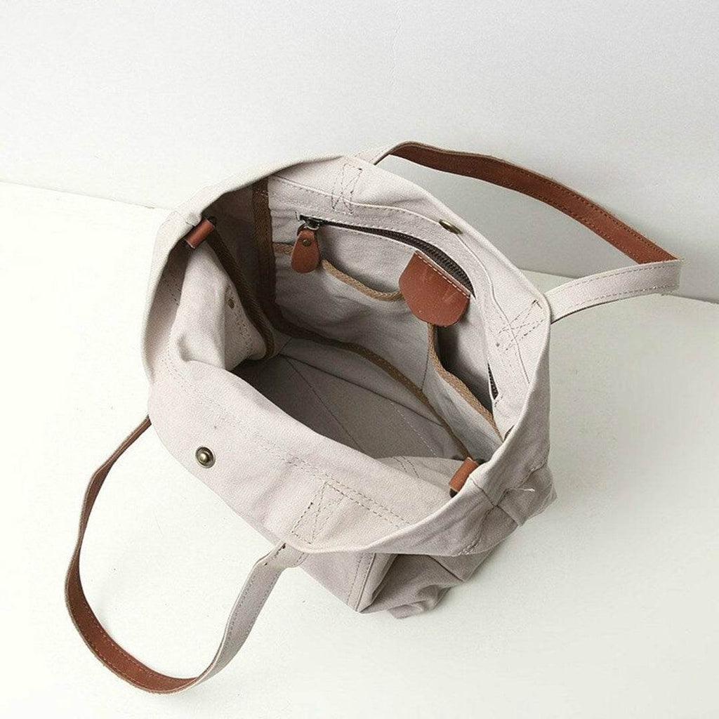 Tote Bag BP 204 em Lona e Couro. Bolsa Ombro Espaçosa BAGYPACK