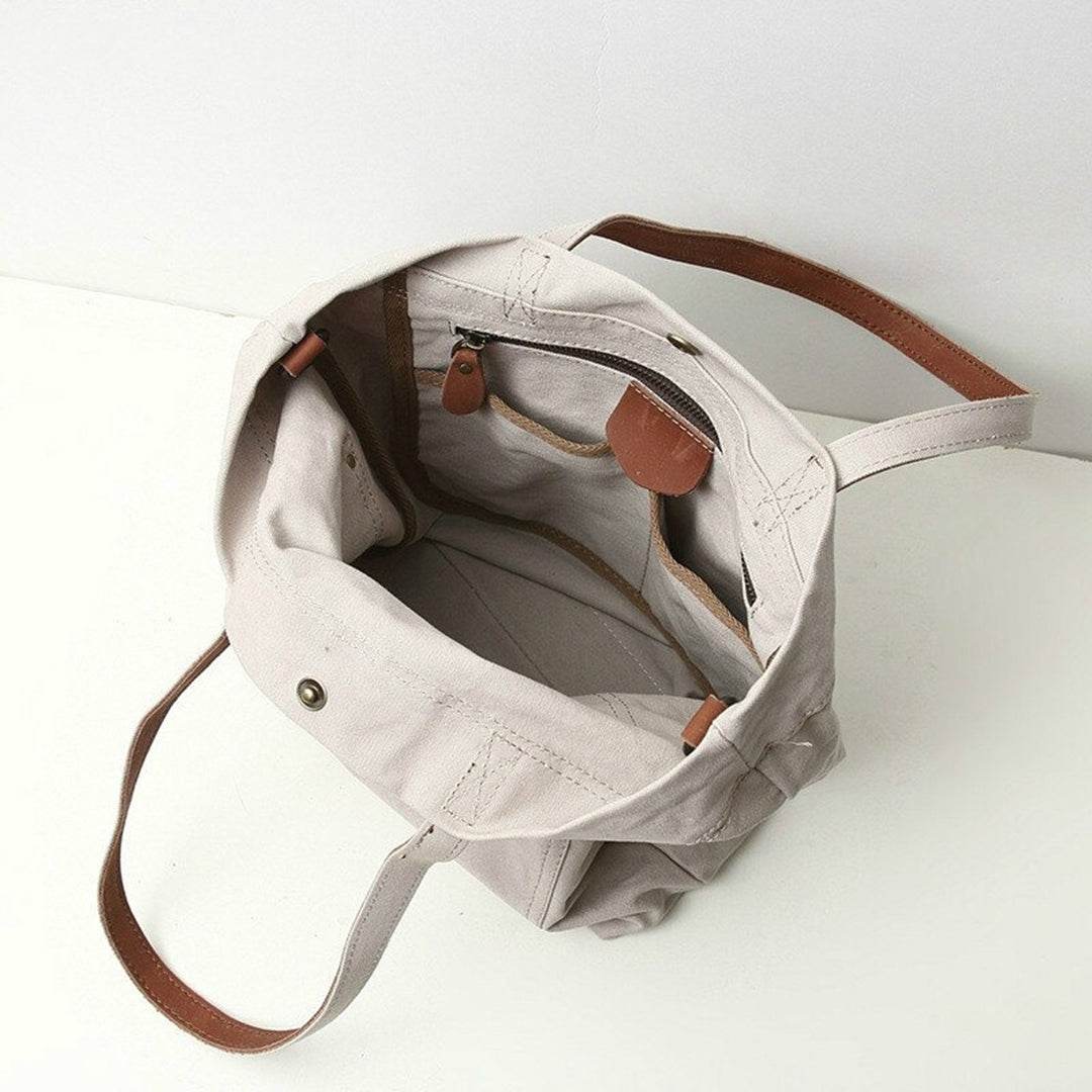 Tote Bag BP 204 em Lona e Couro. Bolsa Ombro Espaçosa BAGYPACK