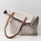 Tote Bag BP 204 em Lona e Couro. Bolsa Ombro Espaçosa BAGYPACK